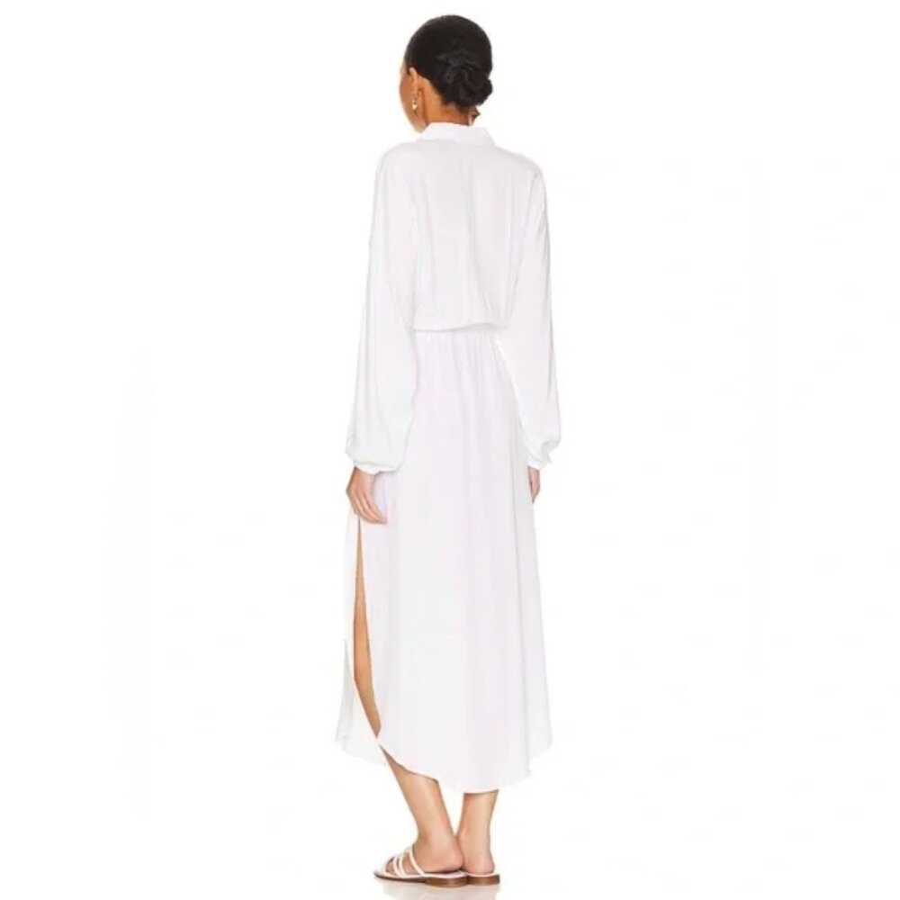 L*SPACE Logan Shirt Dress | Size M | NWT | White Collared Button Down - Picture 2 of 3